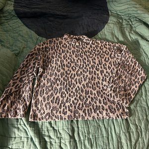 Zara Gray Cheetah Sweater Size M